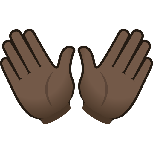 Mãos Abertas: Pele Escura para JoyPixels 10.0