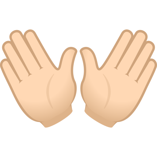 Ладони в стороны: самый светлый тон кожи для JoyPixels 10.0