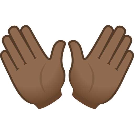 Mãos Abertas: Pele Morena Escura para JoyPixels 10.0