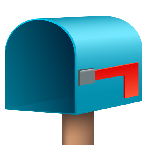 Kotak surat terbuka dengan bendera turun untuk JoyPixels 10.0