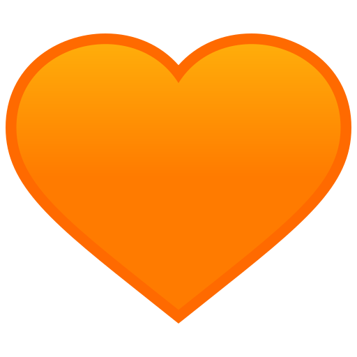 Оранжевое сердце для JoyPixels 10.0