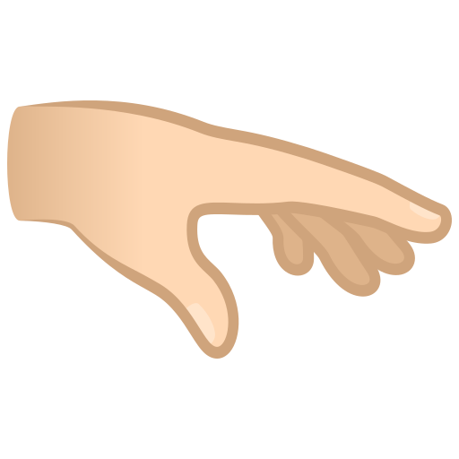 Рука долонею вниз: дуже світлий тон шкіри для JoyPixels 10.0