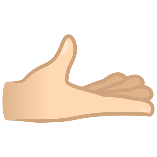 Рука долонею вгору: дуже світлий тон шкіри для JoyPixels 10.0