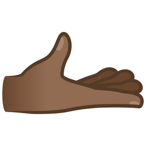 Palma Da Mão Virada Para Cima: Pele Morena Escura para JoyPixels 10.0