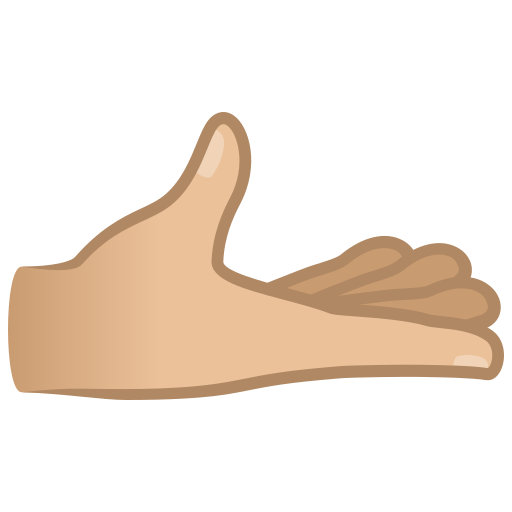 Palma Da Mão Virada Para Cima: Pele Morena Clara para JoyPixels 10.0