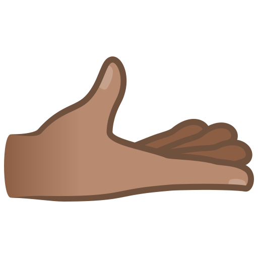 Palma Da Mão Virada Para Cima: Pele Morena para JoyPixels 10.0