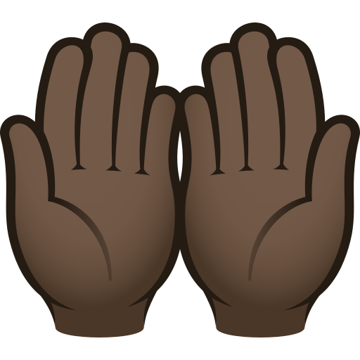 Долоні човником: дуже темний тон шкіри для JoyPixels 10.0