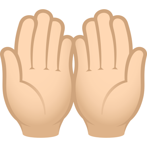 Palmas Unidas Para Cima: Pele Clara para JoyPixels 10.0