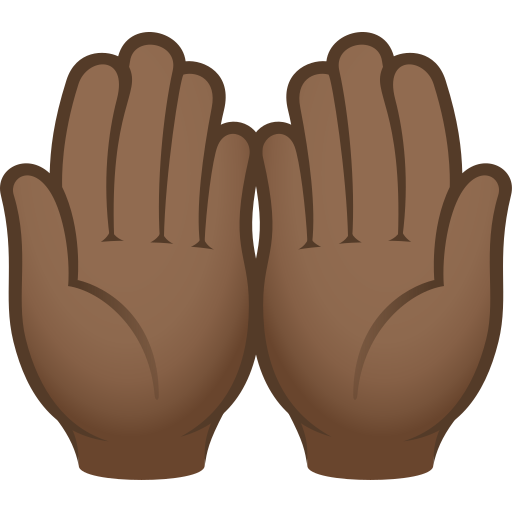 Palmas Unidas Para Cima: Pele Morena Escura para JoyPixels 10.0