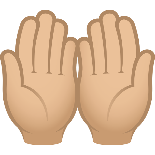 Palmas Unidas Para Cima: Pele Morena Clara para JoyPixels 10.0