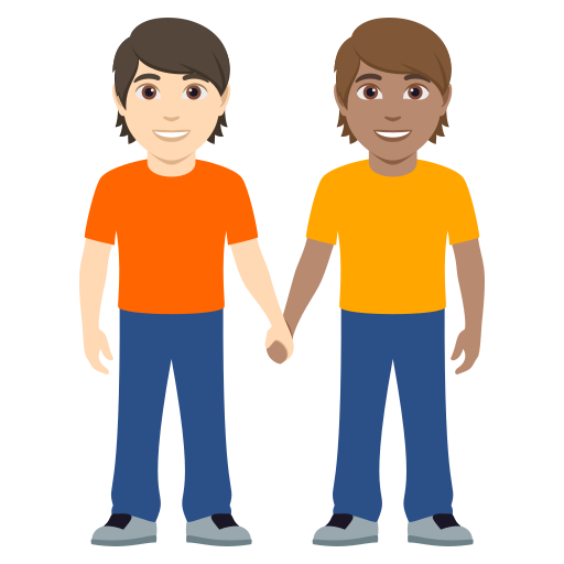 Pessoas De Mãos Dadas: Pele Clara, Pele Morena para JoyPixels 10.0