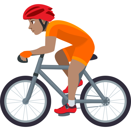 Велосипедист: середній тон шкіри для JoyPixels 10.0