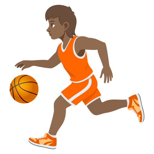 Pessoa Jogando Basquete: Pele Morena Escura para JoyPixels 10.0