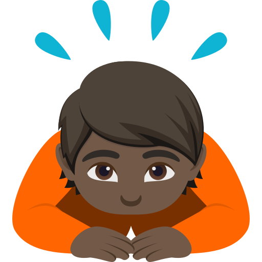 Людина кланяється: дуже темний тон шкіри для JoyPixels 10.0