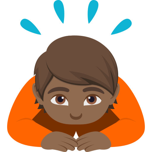 Orang menunduk: ton kulit sederhana gelap untuk JoyPixels 10.0