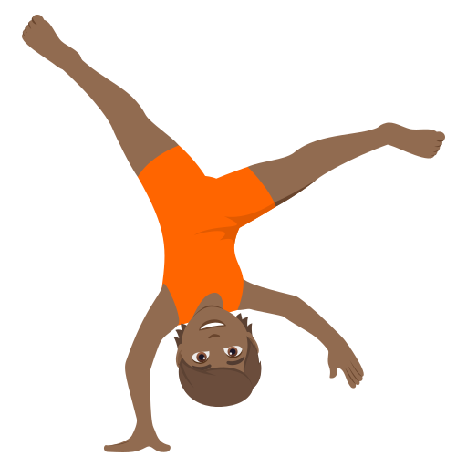 Акробатический трюк: темный тон кожи для JoyPixels 10.0