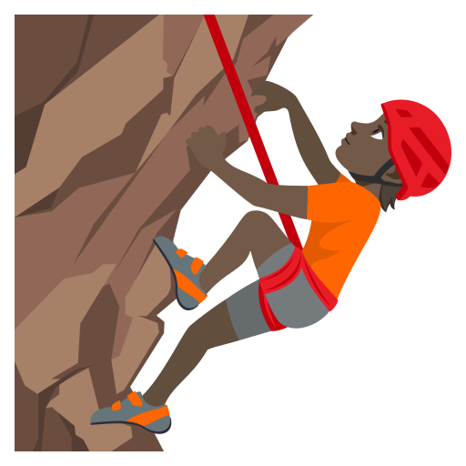 Pessoa Escalando: Pele Escura para JoyPixels 10.0