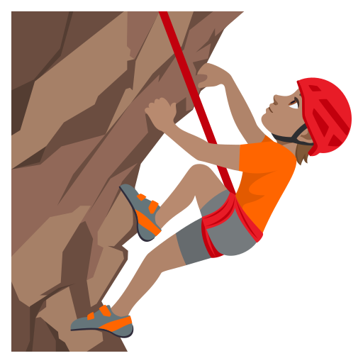 Pessoa Escalando: Pele Morena para JoyPixels 10.0