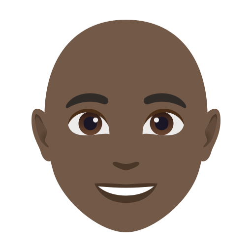 Pessoa: Pele Escura, Careca para JoyPixels 10.0