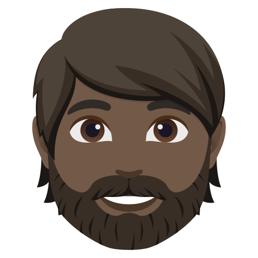Homem: Barba: Pele Escura para JoyPixels 10.0