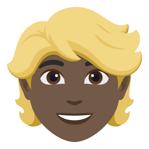 Pessoa: Cabelo Louro: Pele Escura para JoyPixels 10.0