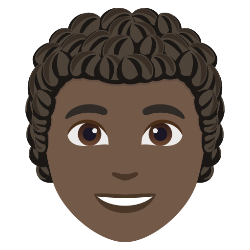 Pessoa: Pele Escura, Cabelo Cacheado para JoyPixels 10.0