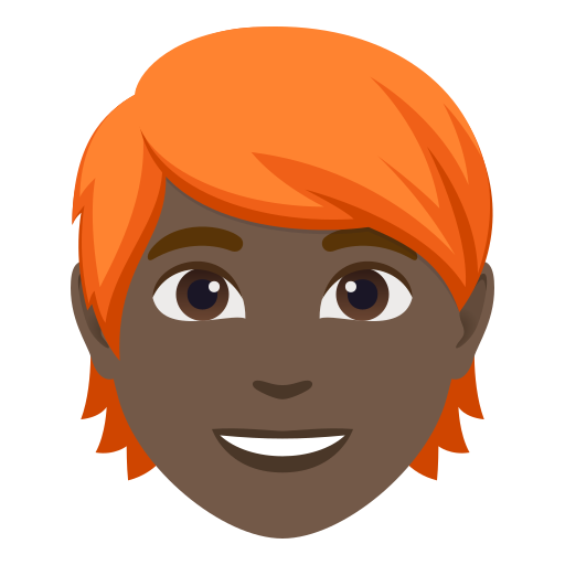 Pessoa: Pele Escura, Cabelo Vermelho para JoyPixels 10.0