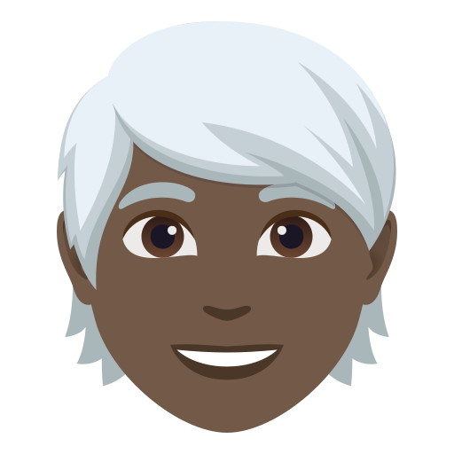 Pessoa: Pele Escura, Cabelo Branco para JoyPixels 10.0