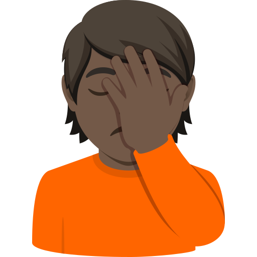 Pessoa Decepcionada: Pele Escura para JoyPixels 10.0
