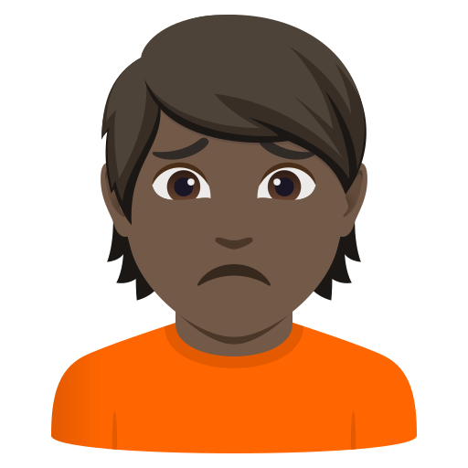 Нахмурившись людина: дуже темний тон шкіри для JoyPixels 10.0