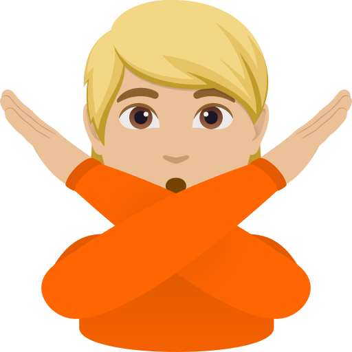 Pessoa Fazendo Gesto De “Não”: Pele Morena Clara para JoyPixels 10.0