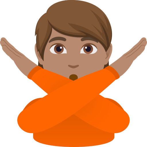 Pessoa Fazendo Gesto De “Não”: Pele Morena para JoyPixels 10.0