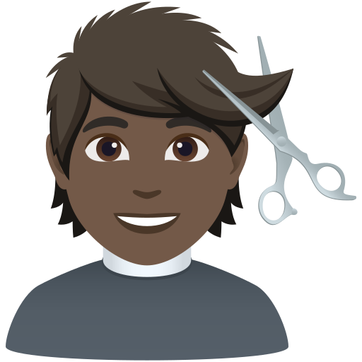 Pessoa Cortando O Cabelo: Pele Escura para JoyPixels 10.0