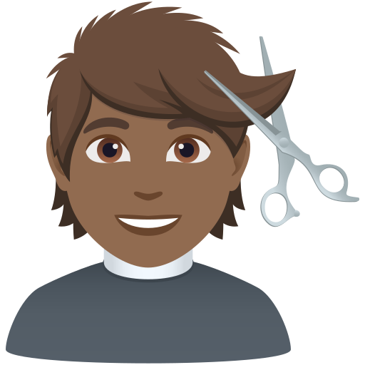 Pessoa Cortando O Cabelo: Pele Morena Escura para JoyPixels 10.0