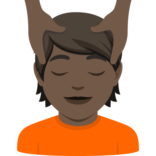 Pessoa Recebendo Massagem Facial: Pele Escura para JoyPixels 10.0