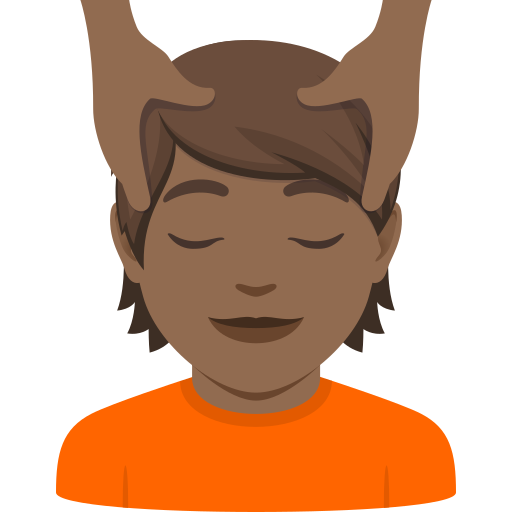 Pessoa Recebendo Massagem Facial: Pele Morena Escura para JoyPixels 10.0
