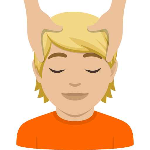 Pessoa Recebendo Massagem Facial: Pele Morena Clara para JoyPixels 10.0