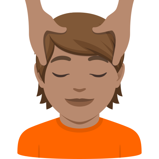 Людині масажують обличчя: середній тон шкіри для JoyPixels 10.0