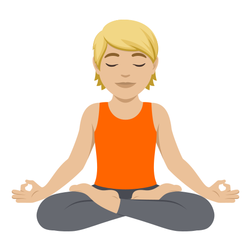 Pessoa Na Posição De Lótus: Pele Morena Clara para JoyPixels 10.0