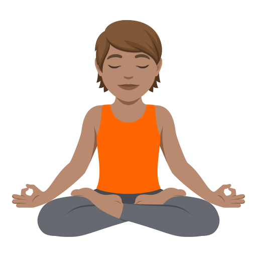 Pessoa Na Posição De Lótus: Pele Morena para JoyPixels 10.0