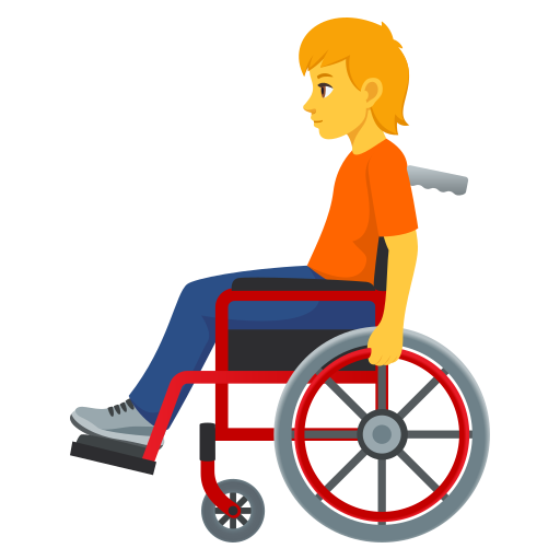 Человек в кресле-коляске с ручным приводом для JoyPixels 10.0