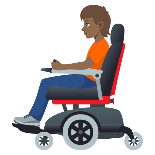 Pessoa Em Cadeira De Rodas Motorizada: Pele Morena Escura para JoyPixels 10.0