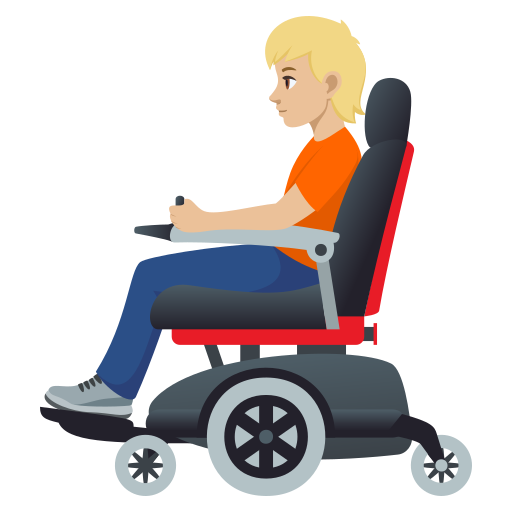 Pessoa Em Cadeira De Rodas Motorizada: Pele Morena Clara para JoyPixels 10.0