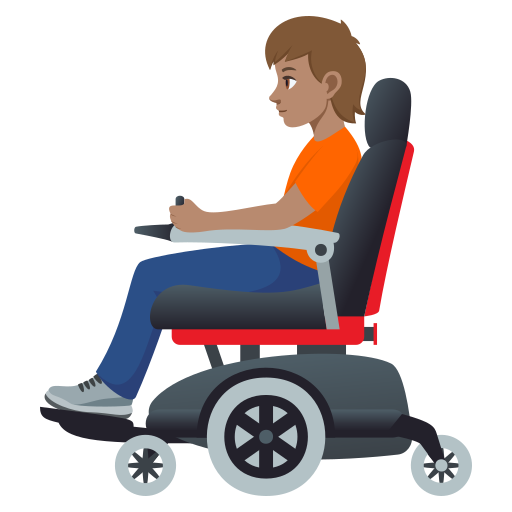 Pessoa Em Cadeira De Rodas Motorizada: Pele Morena para JoyPixels 10.0