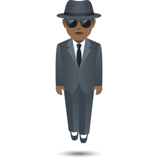 Pessoa De Terno Levitando: Pele Morena Escura para JoyPixels 10.0