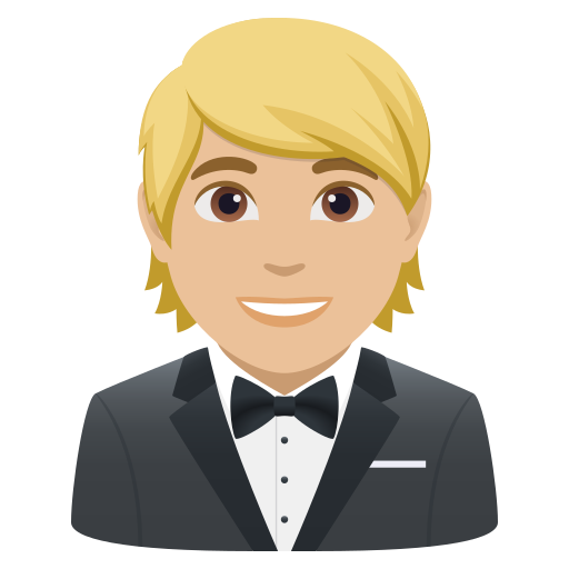 Pessoa De Smoking: Pele Morena Clara para JoyPixels 10.0