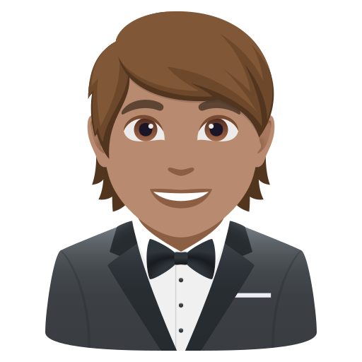 Pessoa De Smoking: Pele Morena para JoyPixels 10.0