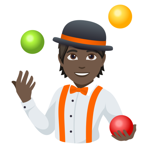 Malabarista: Pele Escura para JoyPixels 10.0