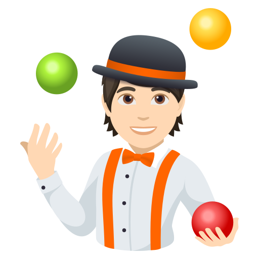 Malabarista: Pele Clara para JoyPixels 10.0