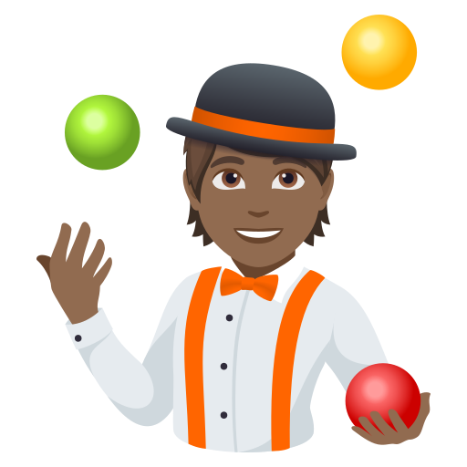 Malabarista: Pele Morena Escura para JoyPixels 10.0